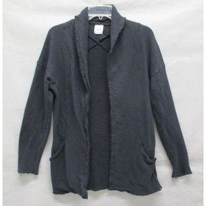 Zara cardigan womens small black open sweater long sleeves flowy pockets boho